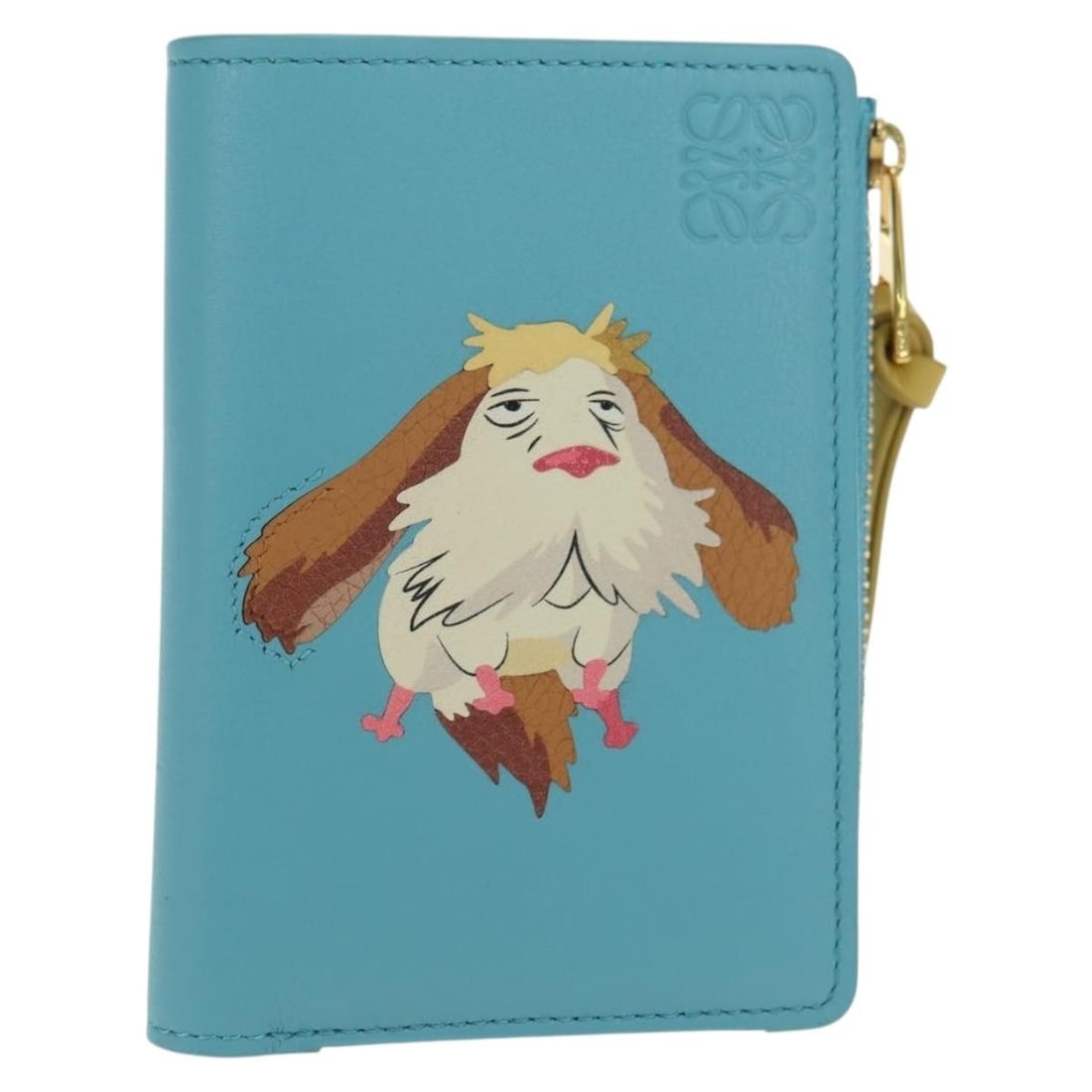 LOEWE Howl's Hin Compact Zip Leather Wallet Light Blue: LOEWE Howl's Hin Compact Zip Leather Wallet Light Blue Compact zip wallet from the LOEWE x Ghibli Howl's collaboration in light blue leather. Made in Spain, this women's wallet includes the dust bag a
