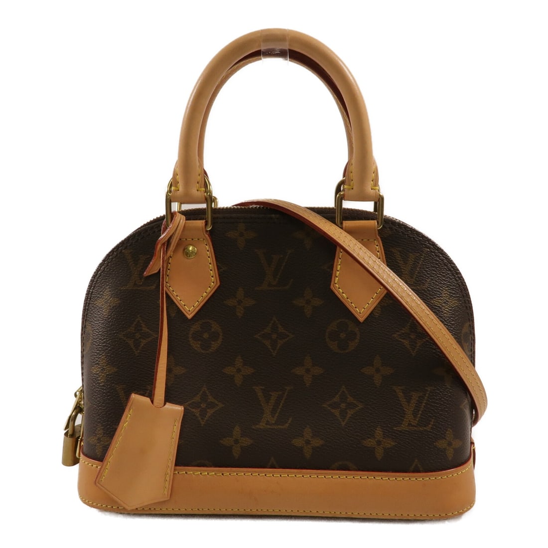 Louis Vuitton Alma BB Monogram 2 Way Bag Brown M53152: Louis Vuitton Alma BB Monogram 2 Way Bag Brown M53152 Louis Vuitton Alma BB 2 Way Shoulder Bag in brown Monogram x PVC coated canvas, made in France. This handbag features a top handle, a shoulder str
