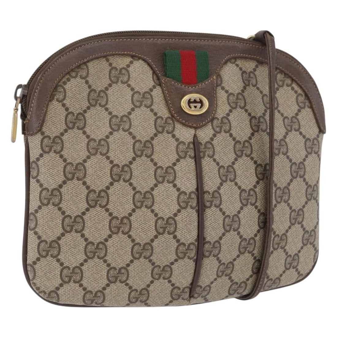 Gucci 904 02 047 Sherry Line GG Supreme Shoulder Bag Beige Gold: Gucci 904 02 047 Sherry Line GG Supreme Shoulder Bag Beige Gold Gucci shoulder bag from the GG Supreme Web Sherry Line, made in Italy. It features a beige and gold colorway with PVC leather and GG can