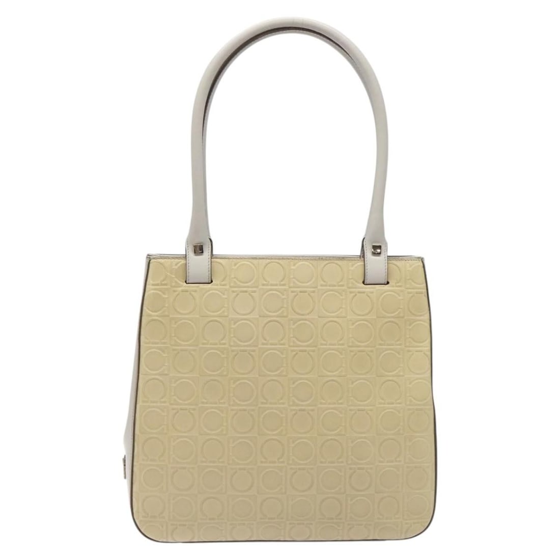 Beige Leather Shoulder Bag Salvatore Ferragamo Gancini: Beige Leather Shoulder Bag Salvatore Ferragamo Gancini This Salvatore Ferragamo Gancini shoulder bag for women features beige leather construction with a compact, elegant design. It has a shoulder str
