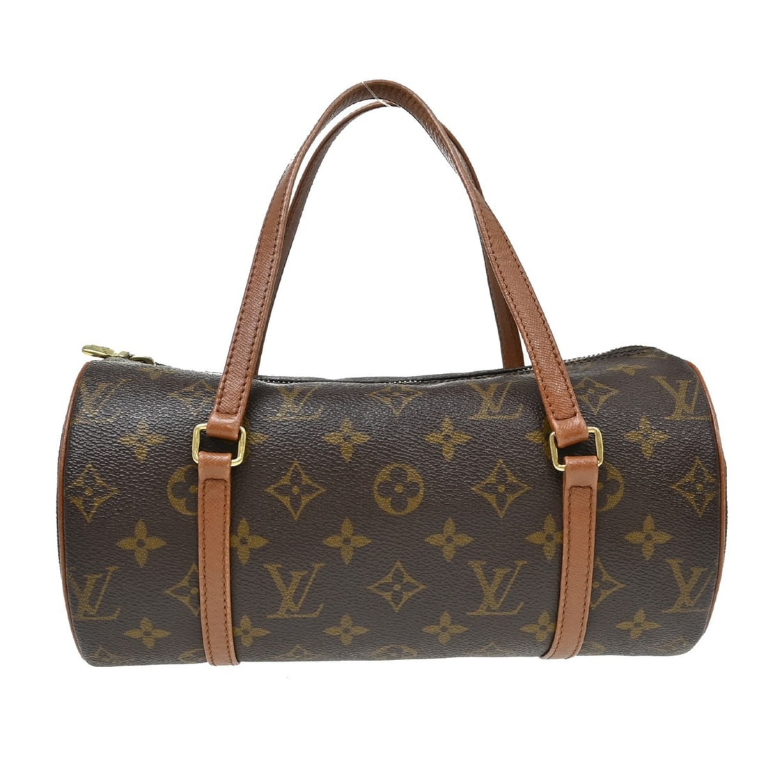 Louis Vuitton Papillon 26 Monogram Canvas Top Handle Bag M51366: Louis Vuitton Papillon 26 Monogram Canvas Top Handle Bag M51366 Vintage Louis Vuitton Papillon 26 handbag in brown Monogram canvas with leather trim and double handles. This top handle bag features a 