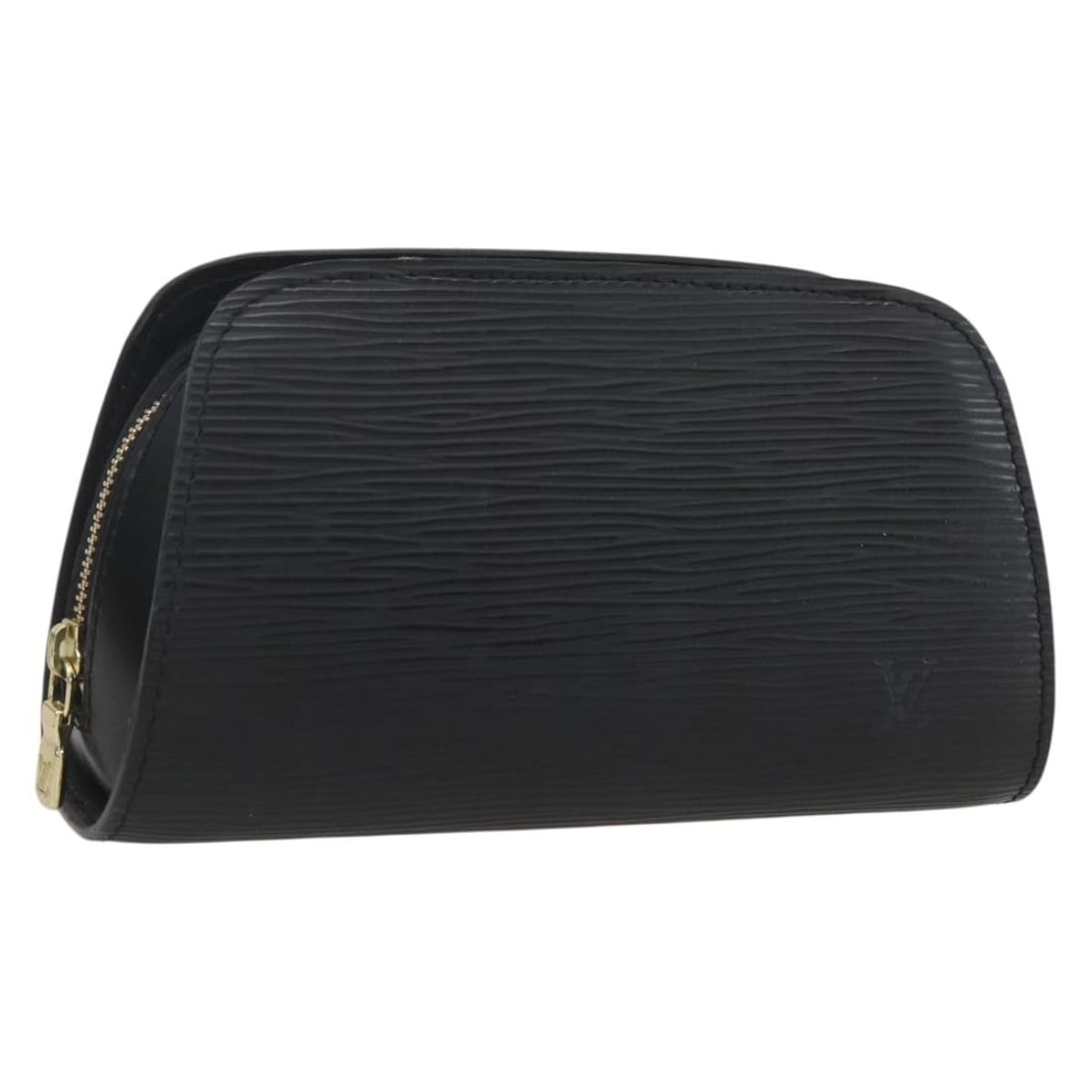 Louis Vuitton Epi Leather Black Dauphine PM Pouch M48442: Louis Vuitton Epi Leather Black Dauphine PM Pouch M48442 This Louis Vuitton Epi Dauphine PM Pouch in black is crafted from Epi leather and made in France. The pouch features a compact design with a st