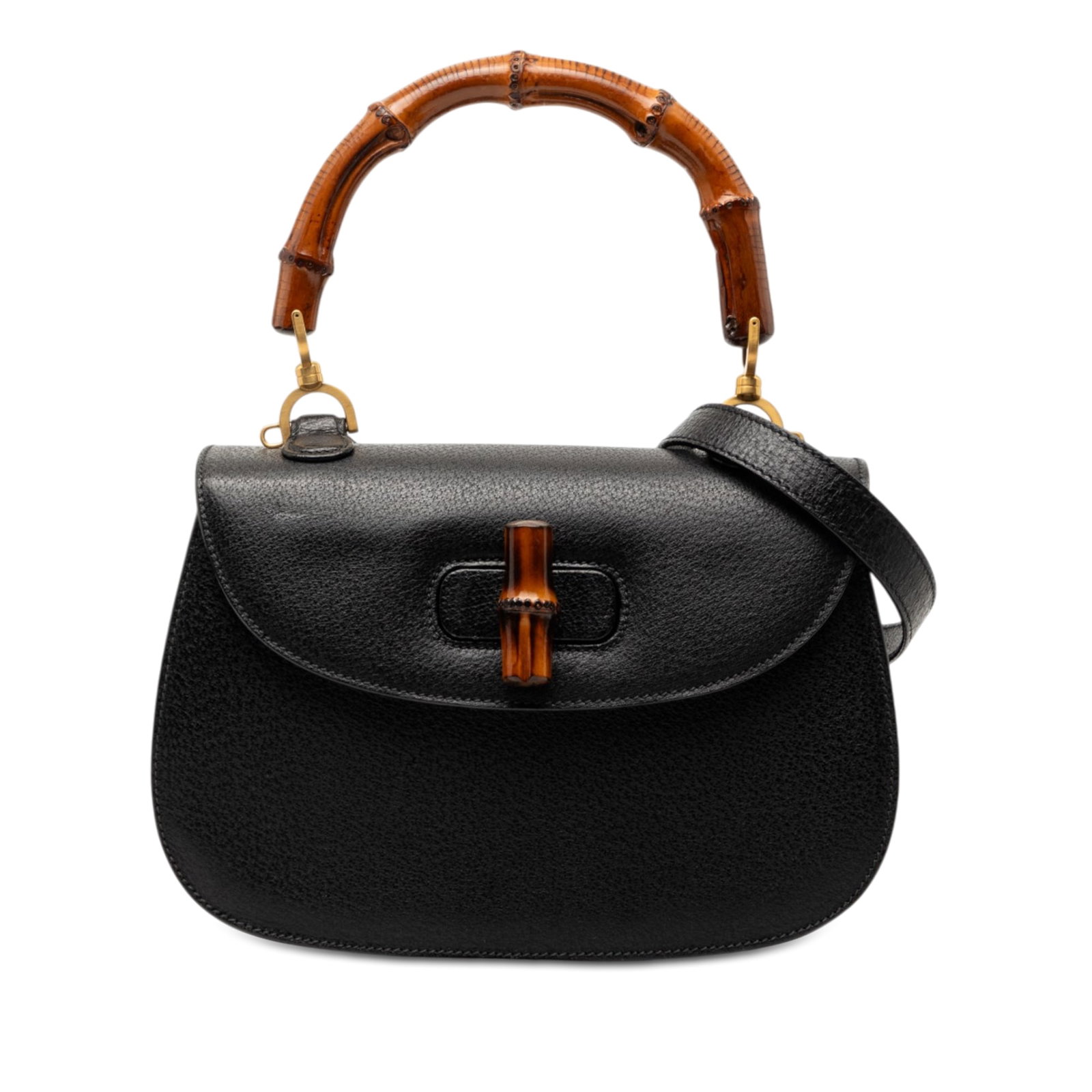 Gucci Bamboo Night black calfskin satchel with top handle (1 of 7)