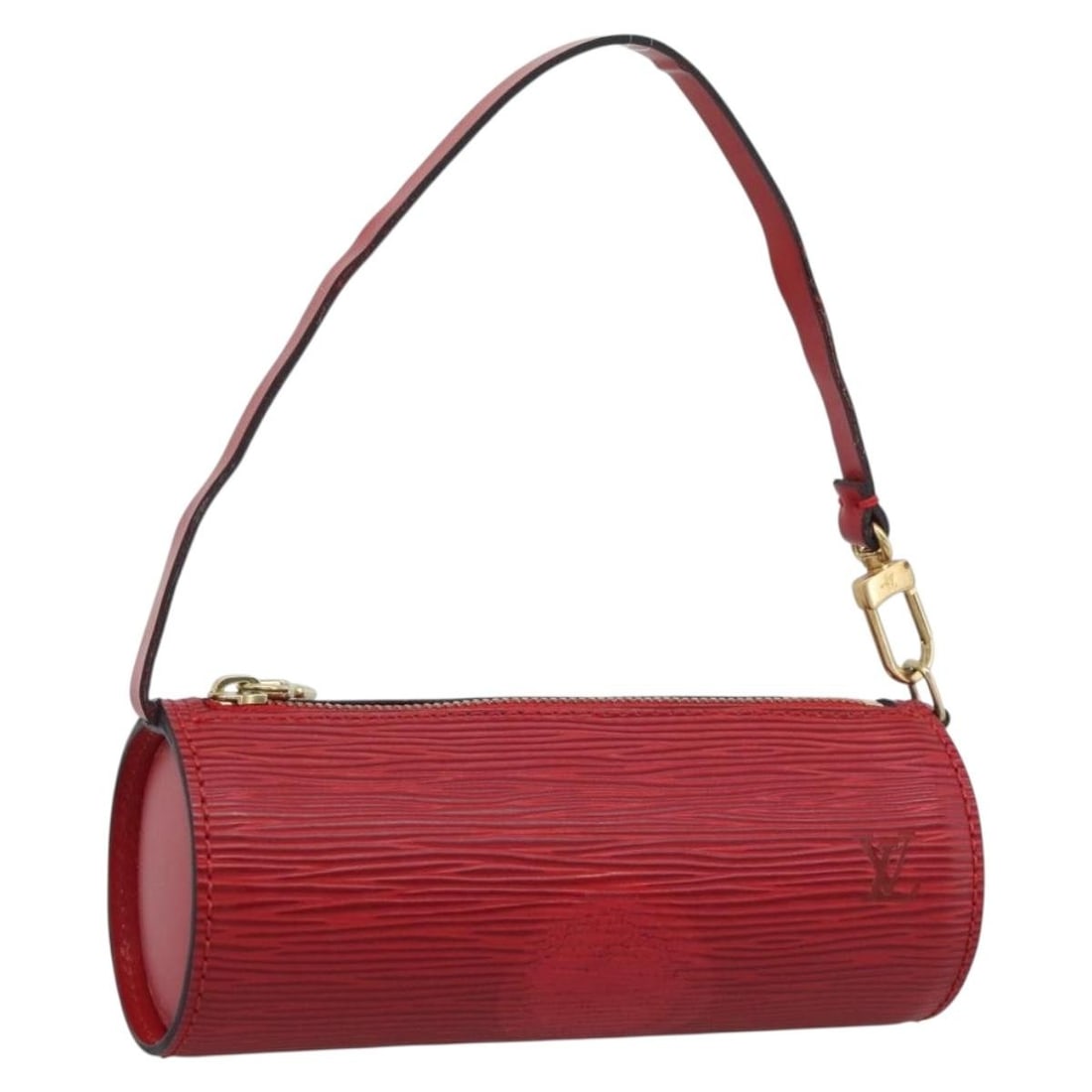 Louis Vuitton Soufflot Pochette Red Leather Pouch: Louis Vuitton Soufflot Pochette Red Leather Pouch Louis Vuitton Soufflot Pochette in red epi leather. This women's pouch is made in France and remains in good condition overall, with light wear and ma
