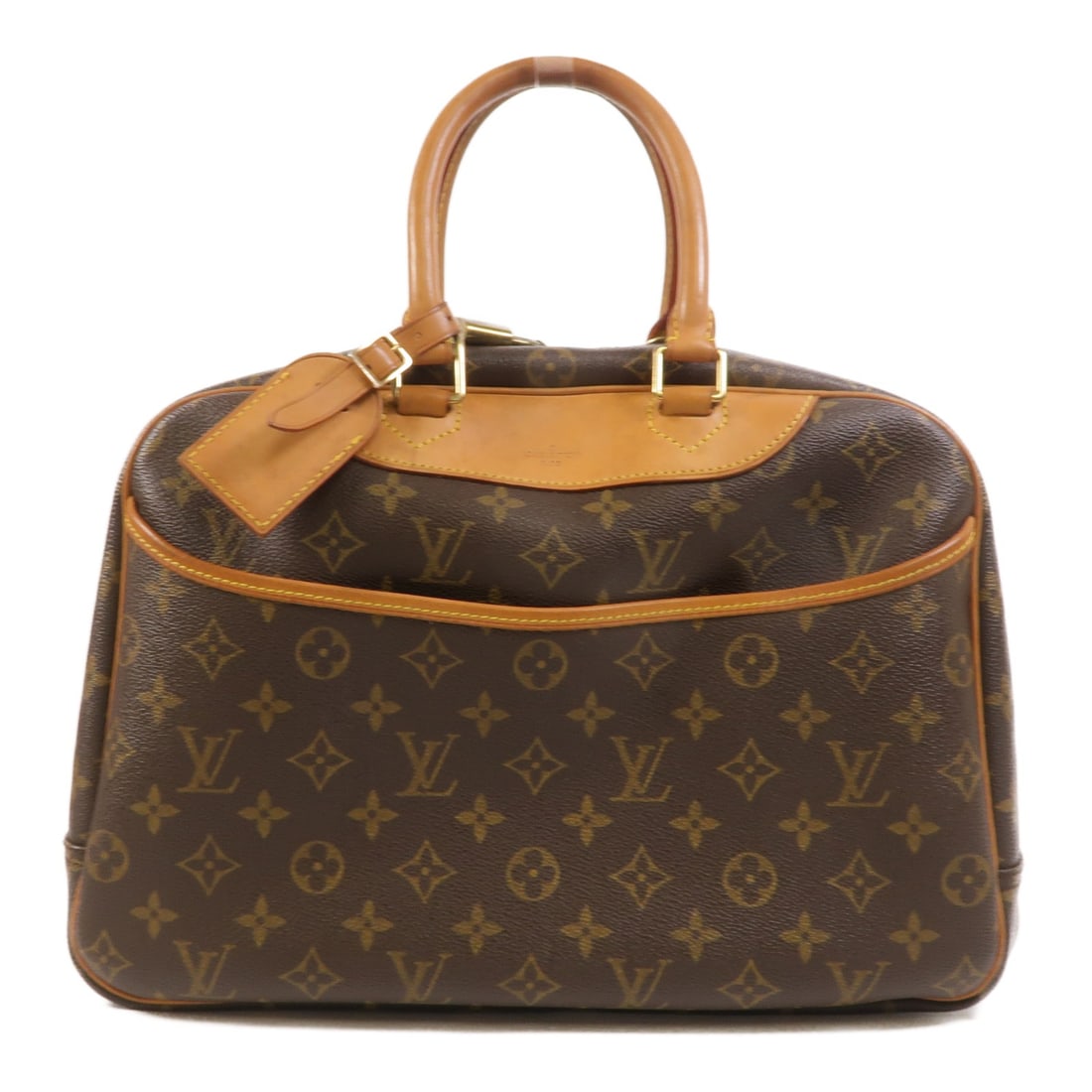 Louis Vuitton Deauville M47270 Monogram Handbag Brown Gold Tone: Louis Vuitton Deauville M47270 Monogram Handbag Brown Gold Tone Louis Vuitton Deauville handbag, model M47270, in brown Monogram and PVC coated canvas. This women's regular-size handbag is made in Fra