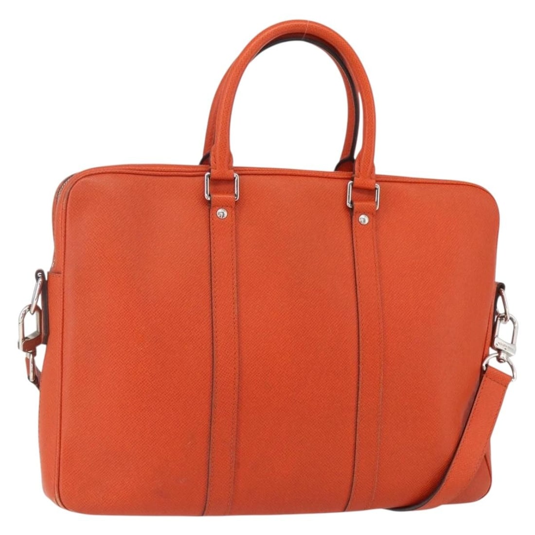 Orange Taiga Leather Louis Vuitton Porte-Documents Voyage Briefcase Bag: Orange Taiga Leather Louis Vuitton Porte-Documents Voyage Briefcase Bag This Louis Vuitton Porte-Documents Voyage Briefcase in Taiga leather features a striking orange color and unisex design. The bag