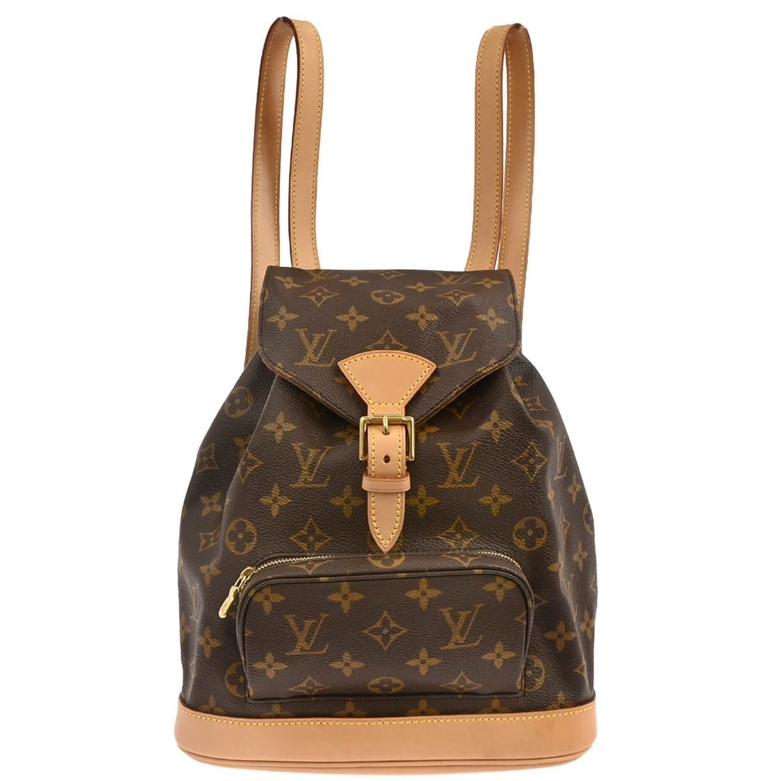 Louis Vuitton M51136 Montsouris MM Monogram Canvas Backpack: Louis Vuitton M51136 Montsouris MM Monogram Canvas Backpack Vintage Louis Vuitton Montsouris MM backpack in brown Monogram canvas with leather trim. This unisex backpack features a buckle and drawstri