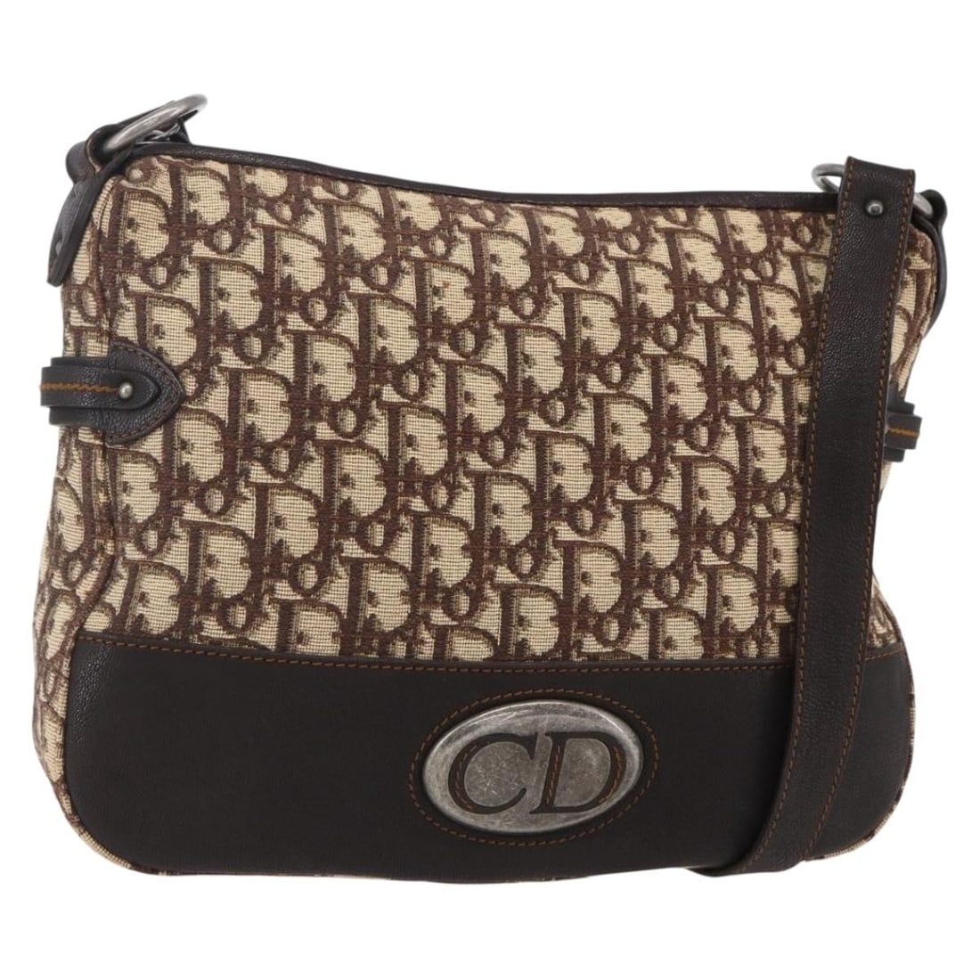 Christian Dior Brown Trotter Canvas Shoulder Bag with Dust Bag: Christian Dior Brown Trotter Canvas Shoulder Bag with Dust Bag Authentic Christian Dior Trotter canvas shoulder bag in brown, made in Italy. This women's shoulder bag includes a dust bag and features 