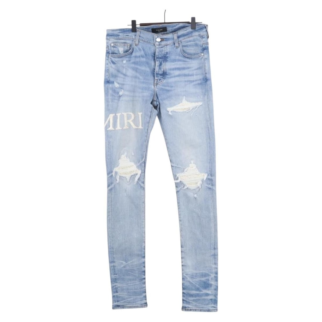 AMIRI blue cotton denim pants size 32 distressed USA (1 of 15)