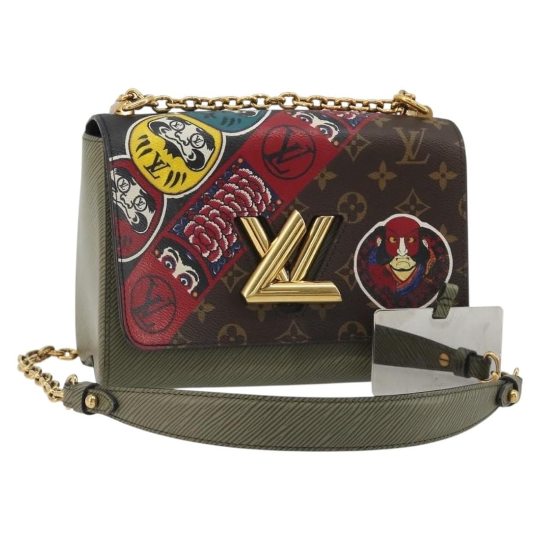 Louis Vuitton M67270 Twist MM Monogram Canvas Shoulder Bag: Louis Vuitton M67270 Twist MM Monogram Canvas Shoulder Bag Louis Vuitton Monogram Kabuki Twist MM shoulder bag in Monogram Canvas, made in France. This women's shoulder bag includes a dust bag and mir