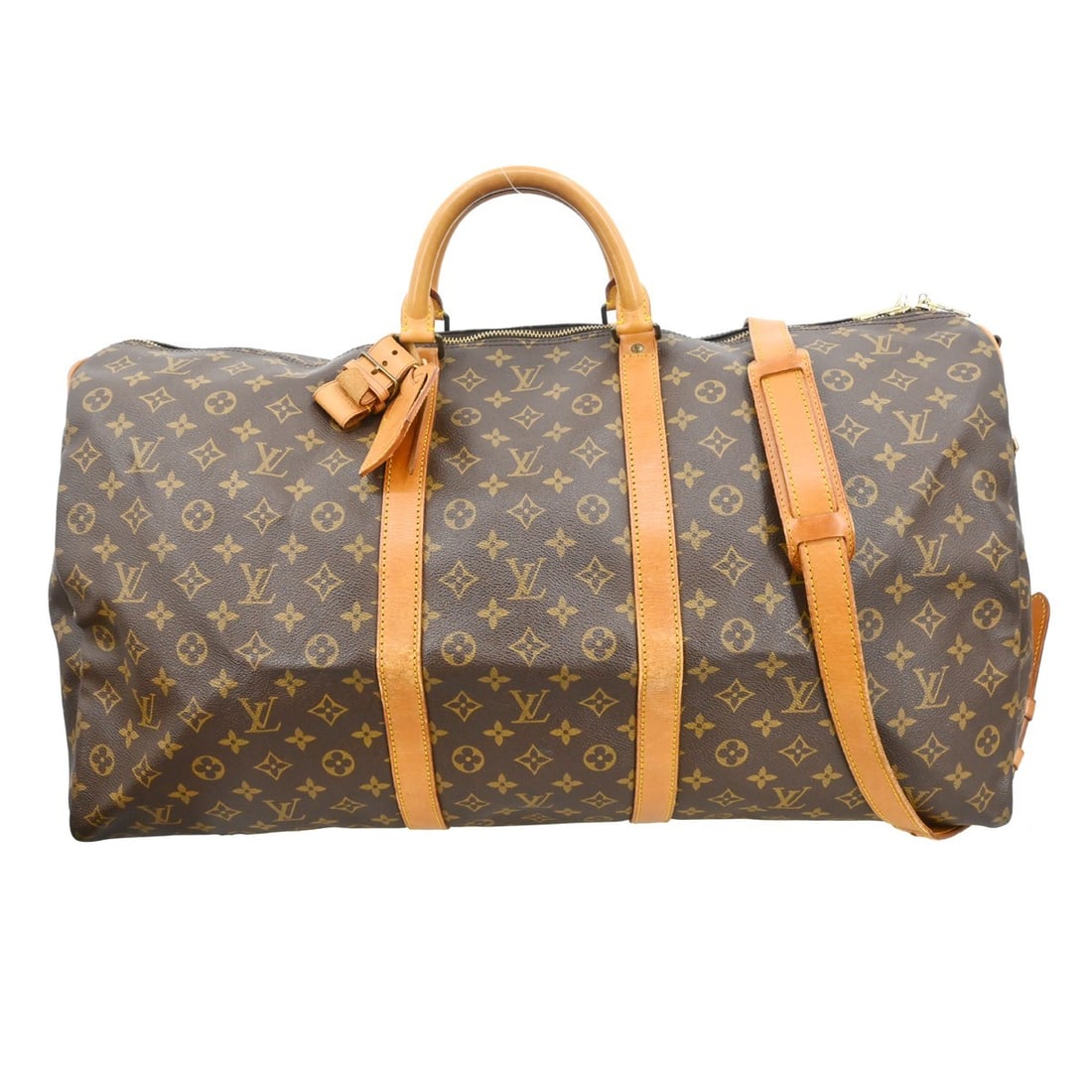 Louis Vuitton Keepall Bandouliere travel bag in brown monogram canvas: Louis Vuitton Keepall Bandouliere travel bag in brown monogram canvas Louis Vuitton Keepall Bandouliere in brown monogram canvas. This unisex travel bag is made in France and is presented in good cond