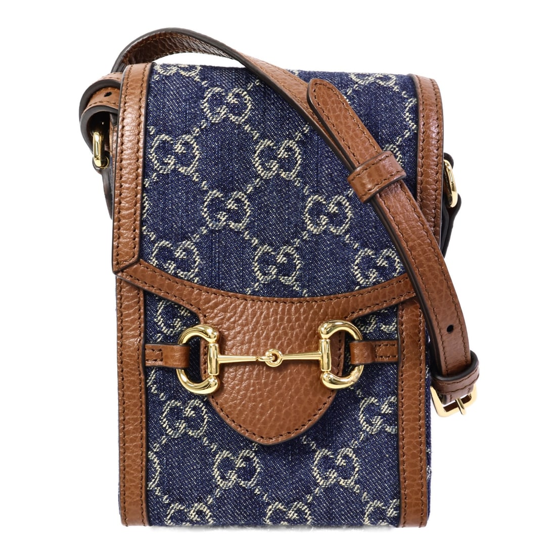 Gucci Horsebit 1955 Mini Shoulder Bag 625615 Navy Denim Leather: Gucci Horsebit 1955 Mini Shoulder Bag 625615 Navy Denim Leather A Gucci GG Horsebit 1955 Mini Shoulder Bag in navy denim and leather. It features gold-tone hardware, a magnetic pocket, and comes with 