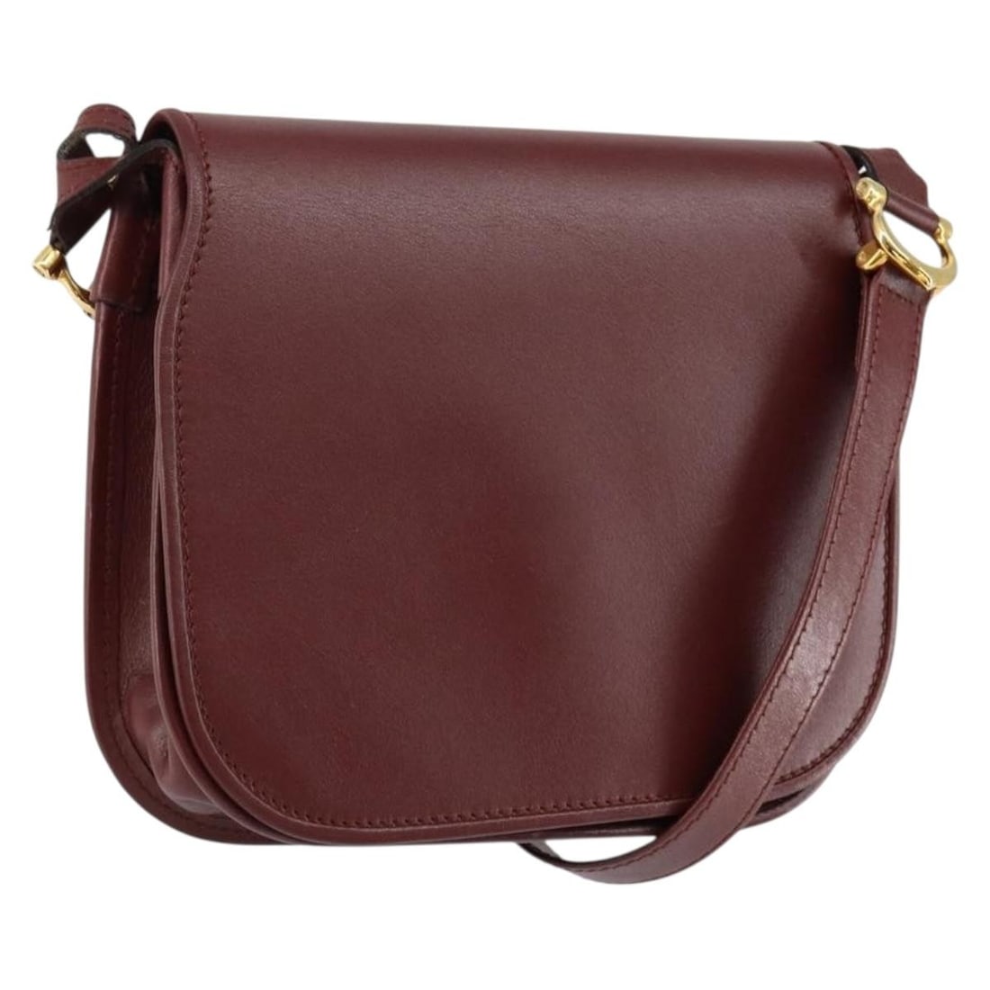 Cartier Must Line Leather Shoulder Bag Bordeaux Gold Tone: Cartier Must Line Leather Shoulder Bag Bordeaux Gold Tone Cartier Must Line shoulder bag in bordeaux leather with gold-tone accents. Made in Italy, this women's bag includes an instruction manual card