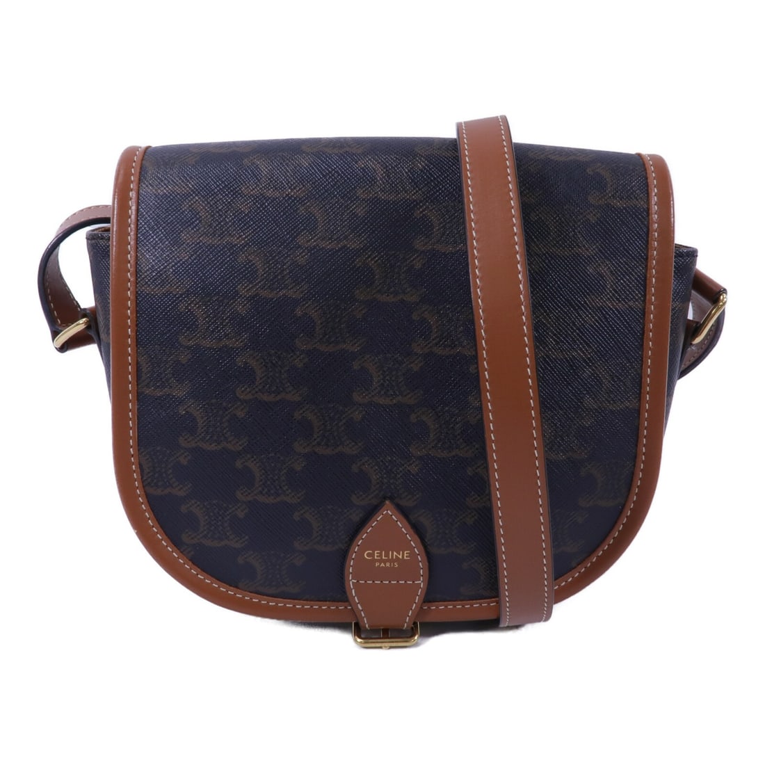 CELINE Folco Medium Brown PVC Coated Canvas Shoulder Bag: CELINE Folco Medium Brown PVC Coated Canvas Shoulder Bag Celine Folco Medium shoulder bag in brown PVC coated canvas. This women's shoulder bag features an adjustable shoulder strap and an interior wi