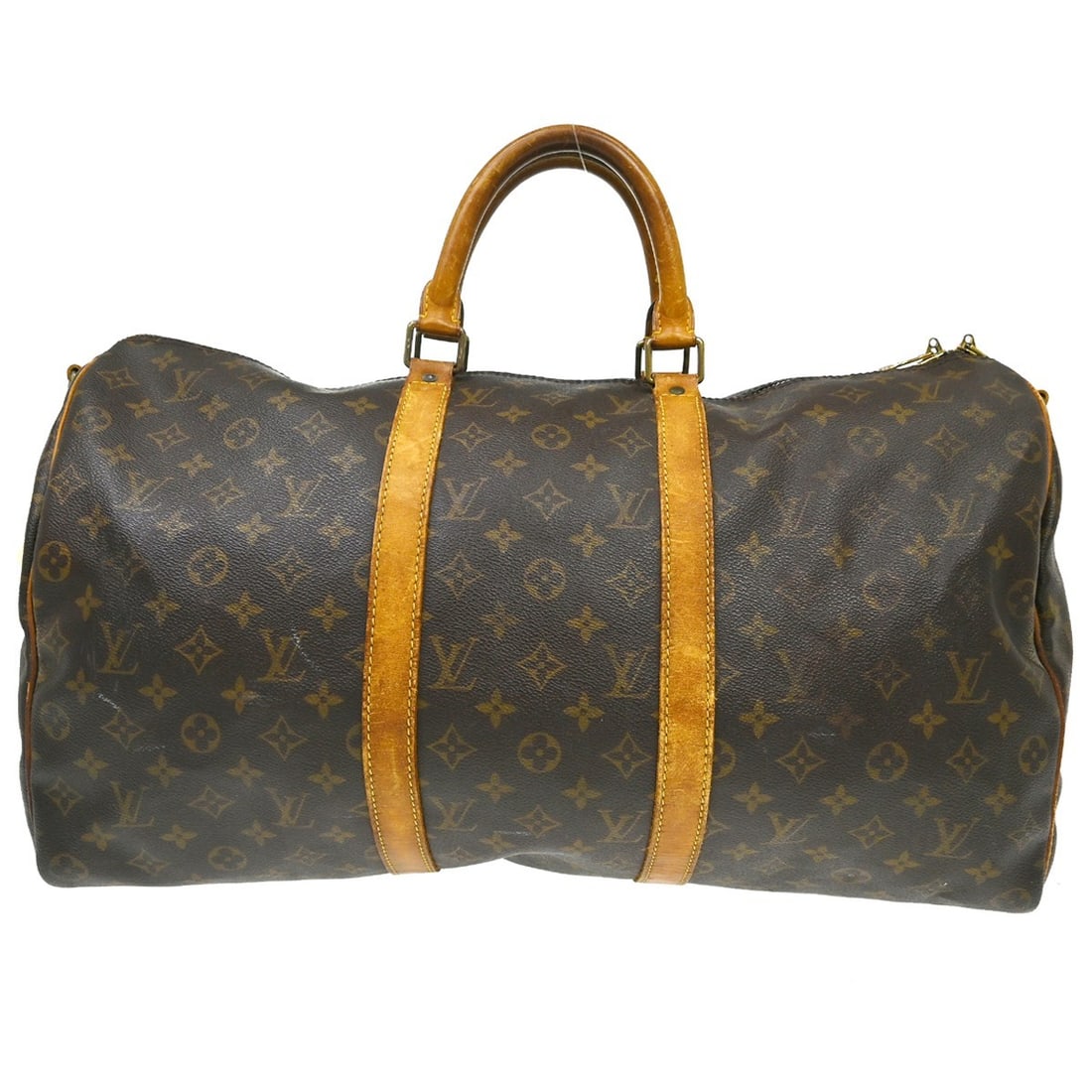 Louis Vuitton Keepall 50 Bandouliere Monogram Travel Handbag M41416: Louis Vuitton Keepall 50 Bandouliere Monogram Travel Handbag M41416 Louis Vuitton Keepall 50 Bandouliere handbag in Monogram canvas with leather handle/strap material and gold-plated hardware. It feat