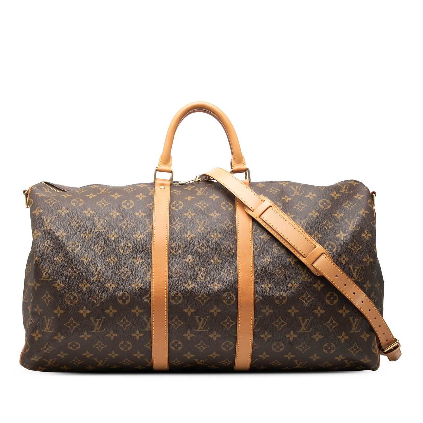 Louis Vuitton Keepall Bandouliere 55 Monogram Travel Bag: Louis Vuitton Keepall Bandouliere 55 Monogram Travel Bag Louis Vuitton Monogram Keepall Bandouliere 55 bag made in France. It features a monogram canvas body with vachetta leather trim, rolled vachett