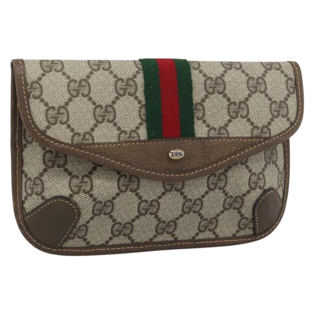 Gucci 89 01 021 GG Supreme Sherry Web PVC Leather Pouch Beige Gold: Gucci 89 01 021 GG Supreme Sherry Web PVC Leather Pouch Beige Gold Authentic Gucci GG Supreme Web Sherry Line pouch in beige and gold PVC leather with GG canvas. This women's pouch is made in Italy an