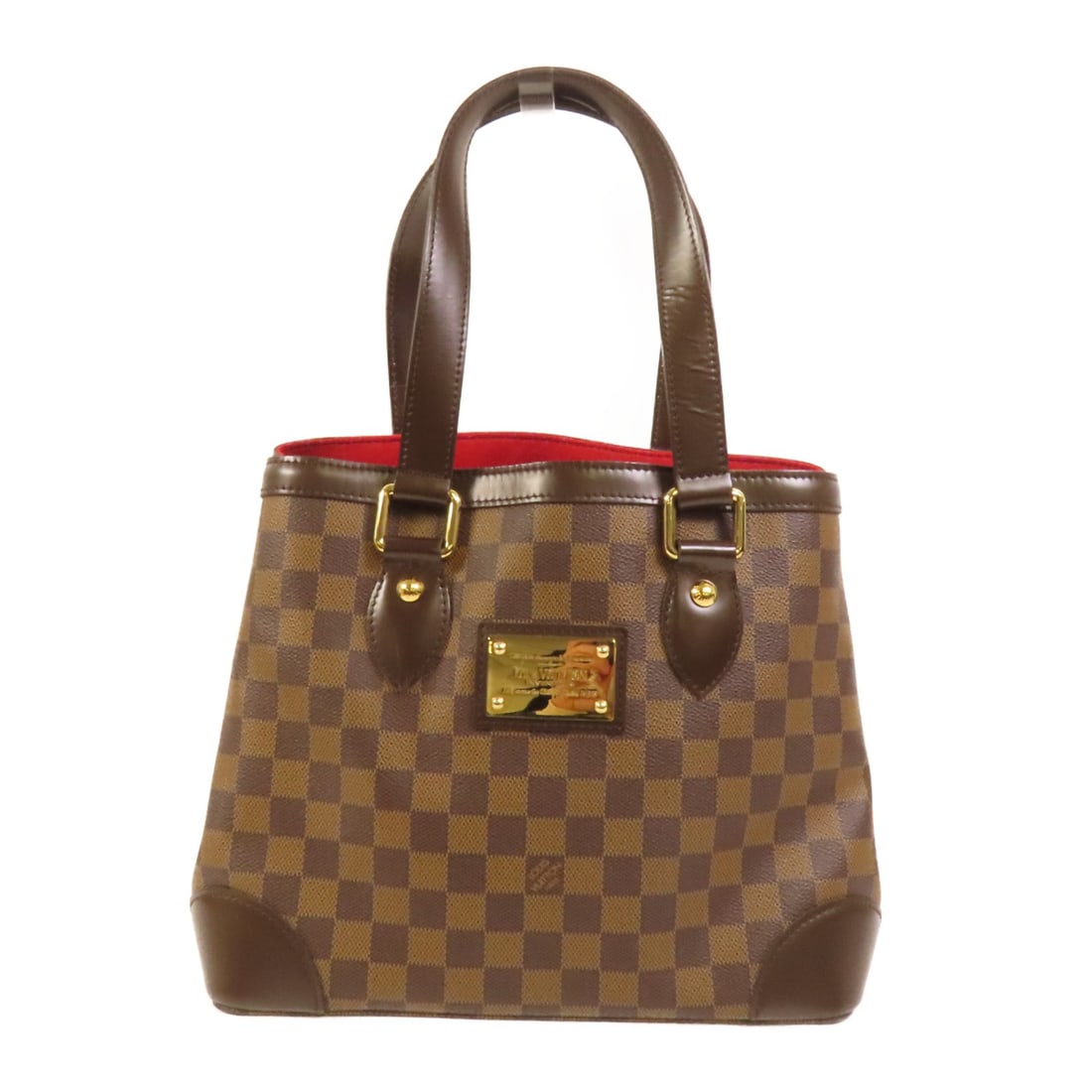 Louis Vuitton Hampstead PM N51205 Damier Brown Handbag: Louis Vuitton Hampstead PM N51205 Damier Brown Handbag Louis Vuitton Hampstead PM handbag in brown Damier PVC coated canvas. This women's handbag features an open interior with two open pockets and on