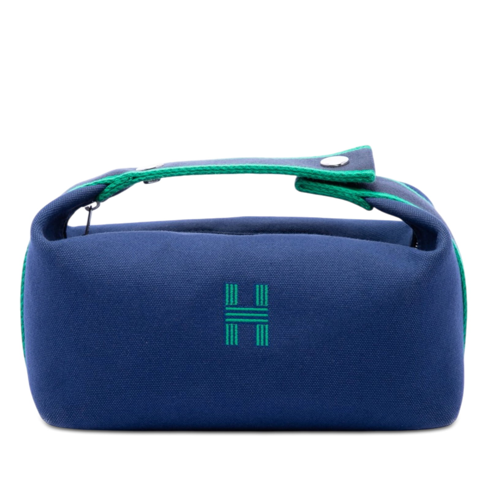 Hermes Bride A Brac Small Toile Pouch Case Blue (1 of 6)
