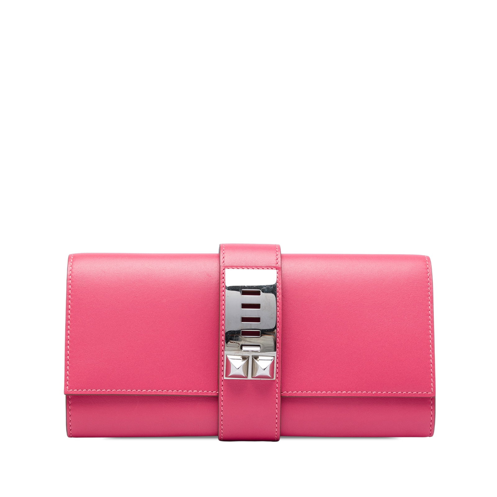 Hermes Medor 23 Tadelakt Leather Clutch Bag Pink: Hermes Medor 23 Tadelakt Leather Clutch Bag Pink Hermes Medor Clutch 23 crafted in Tadelakt leather with a front flap and metal closure. The interior includes a slip pocket. Finished in pink, this clu