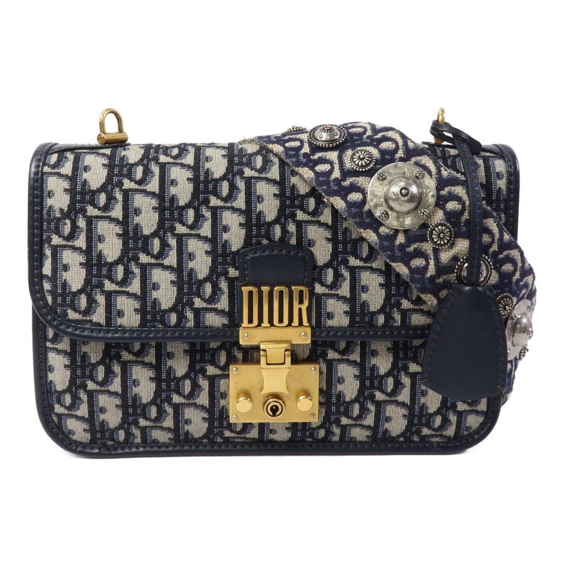 Dior Dioraddict Blue Canvas Shoulder Bag M5818CTZQ-928 CD GHW: Dior Dioraddict Blue Canvas Shoulder Bag M5818CTZQ-928 CD GHW Christian Dior Dioraddict flap shoulder bag in blue canvas with CD GHW styling. Designed for women, this shoulder bag features a flap clos
