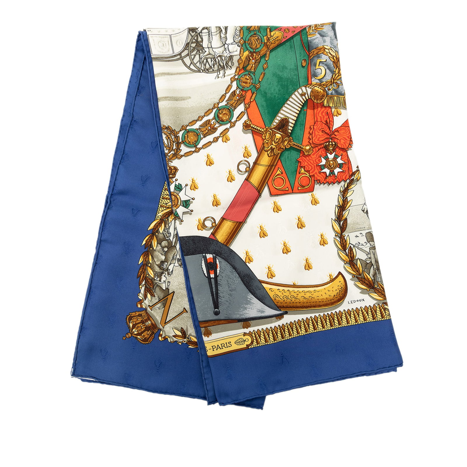 Hermes Napoleon 90 Blue Silk Scarf (1 of 8)