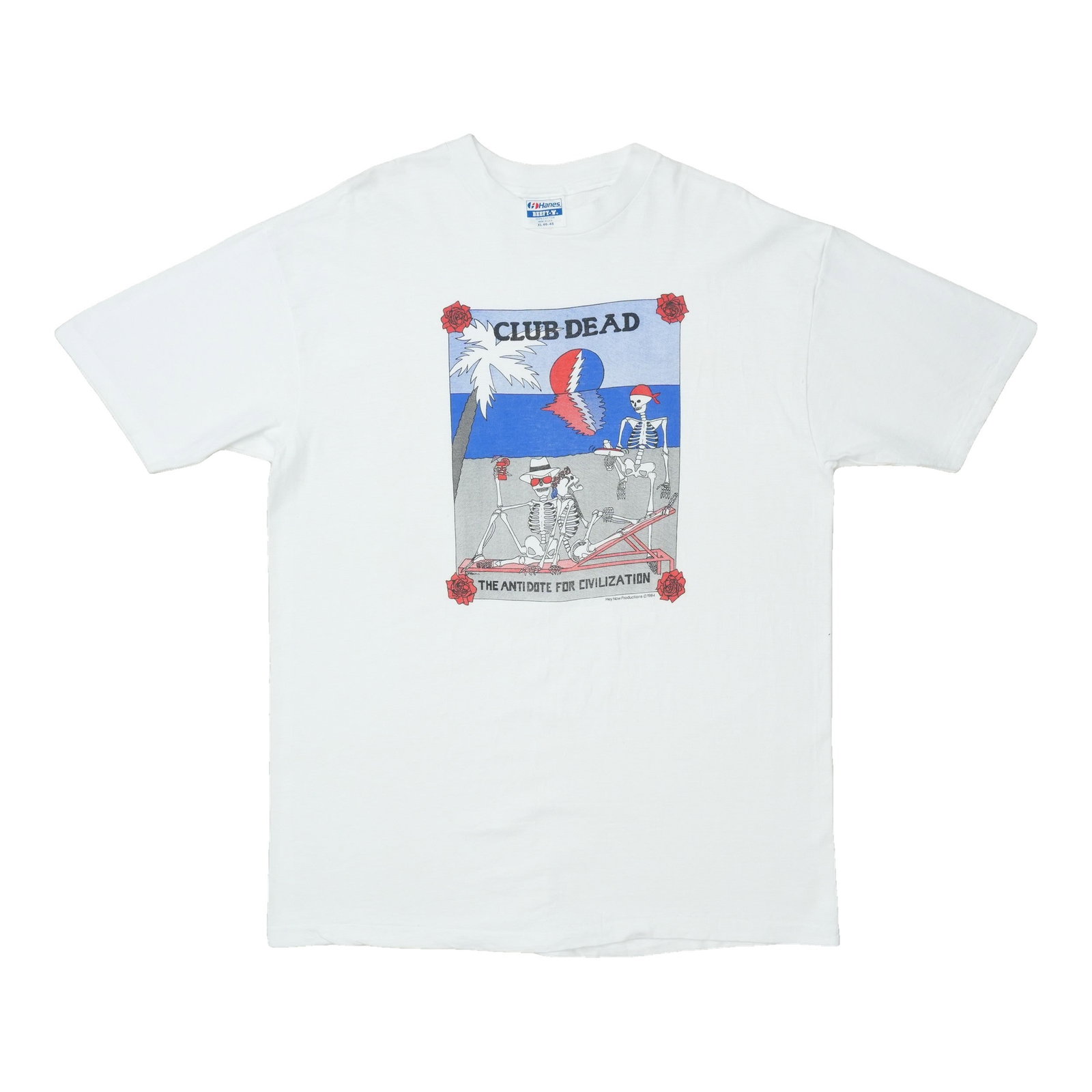 Vintage 1984 Grateful Dead Club Dead White Cotton T Shirt XL (1 of 4)