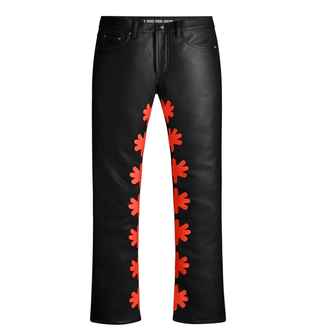 Lost Shdws Waxed Pants Red Black Size 36 (1 of 1)