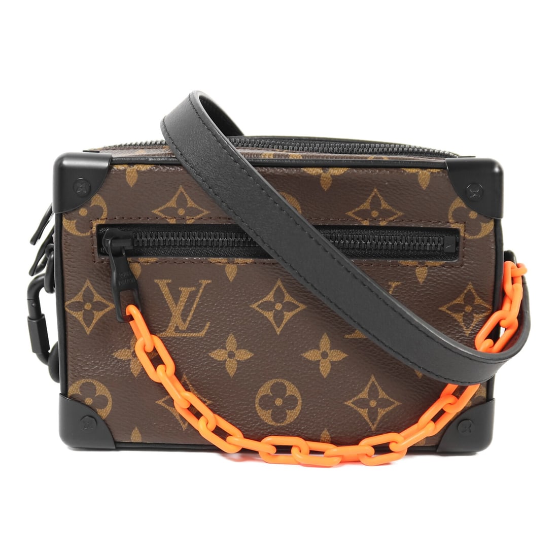 Louis Vuitton M44480 Mini Soft Trunk Monogram Shoulder Bag Brown: Louis Vuitton M44480 Mini Soft Trunk Monogram Shoulder Bag Brown A Louis Vuitton LV Mini Soft Trunk shoulder bag in Monogram Solar Ray Brown. It features a brown and orange colorway, PVC coated canvas