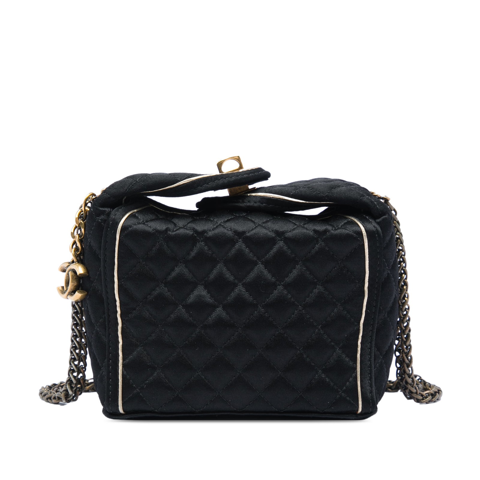 Chanel Paris Shanghai satin shoulder bag with quilted CC charm (1 of 6)