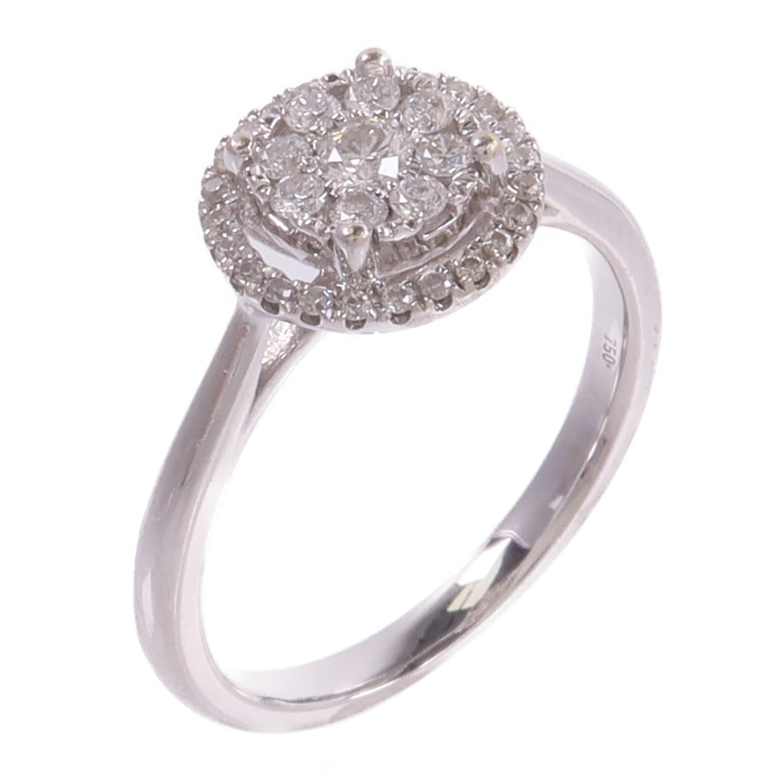 18K White Gold Diamond Ring US 5.75 0.29ct: 18K White Gold Diamond Ring US 5.75 0.29ct Diamond ring crafted in 18K white gold with a clear diamond centerpiece. This women's ring shows reasonable wear and tear and comes without accessories. Spec