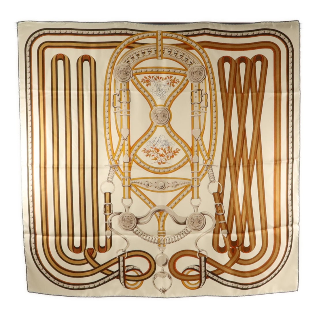 Hermes Brown Silk Scarf 90x90cm with Storage Box: Hermes Brown Silk Scarf 90x90cm with Storage Box Hermes silk scarf in brown, sized 90 cm x 90 cm. It is listed as a women's regular-size scarf made in France and includes a storage box. Condition is A