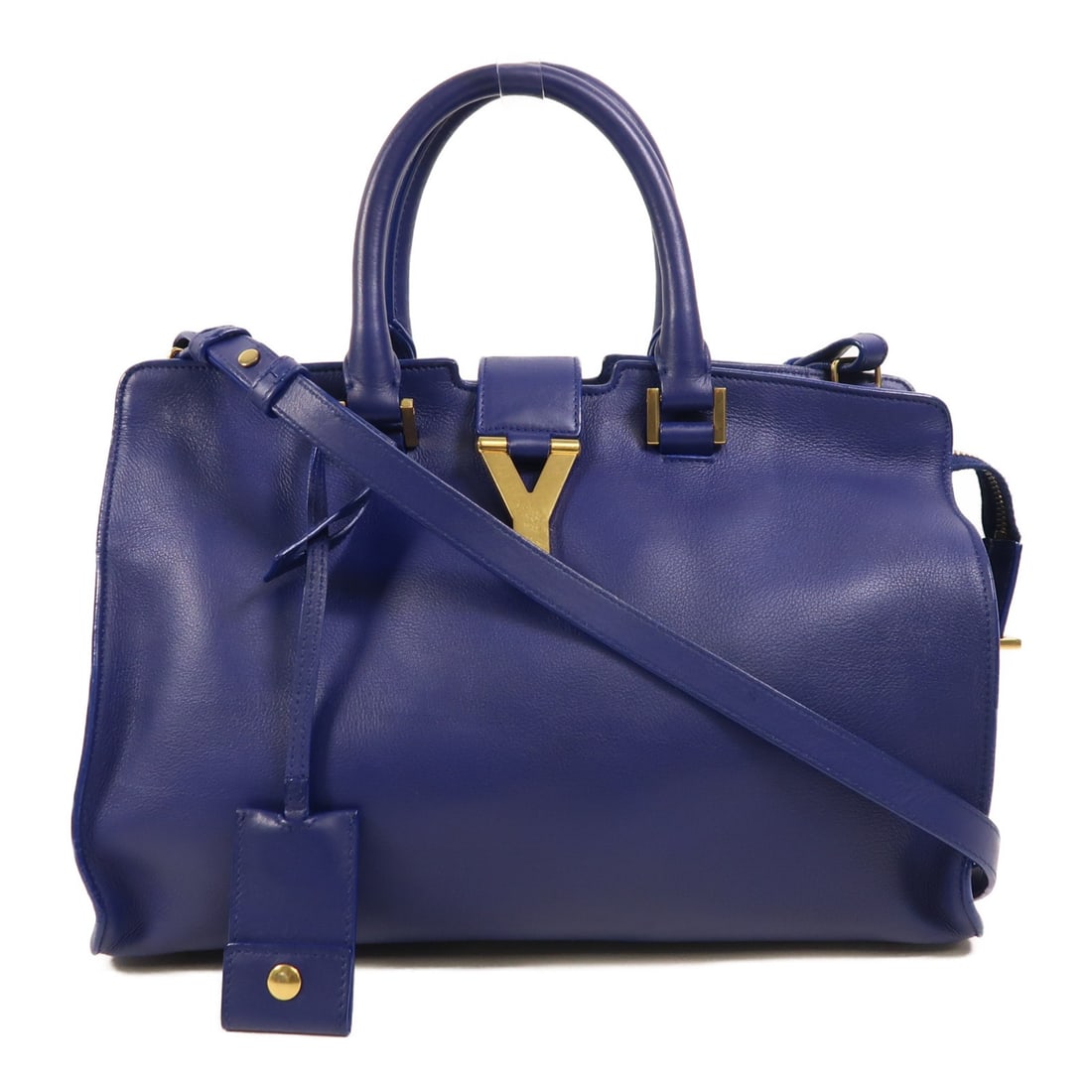 Saint Laurent 311210 Blue Calfskin 2 Way Shoulder Bag: Saint Laurent 311210 Blue Calfskin 2 Way Shoulder Bag This Yves Saint Laurent 2-way shoulder bag features a luxurious blue calfskin leather exterior. Designed for versatility, it can be carried in mul