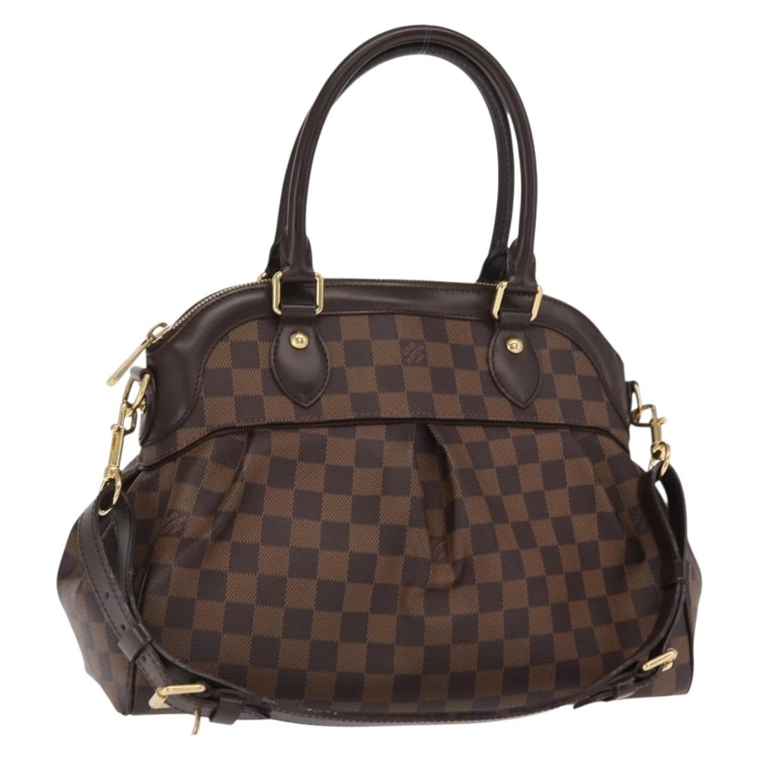 Louis Vuitton Trevi PM 2way Hand Bag Damier Ebene N51997: Louis Vuitton Trevi PM 2way Hand Bag Damier Ebene N51997 Louis Vuitton Trevi PM 2-way handbag in Damier Ebene canvas with a structured silhouette and included shoulder strap. Made in France, this wome