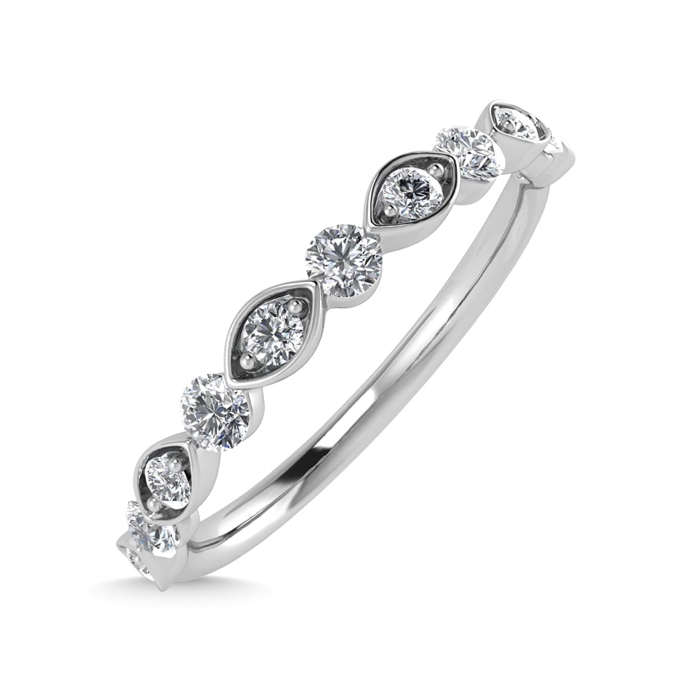 14K White Gold Diamond 1/4 Ct.Tw. Stackable Ring - 3