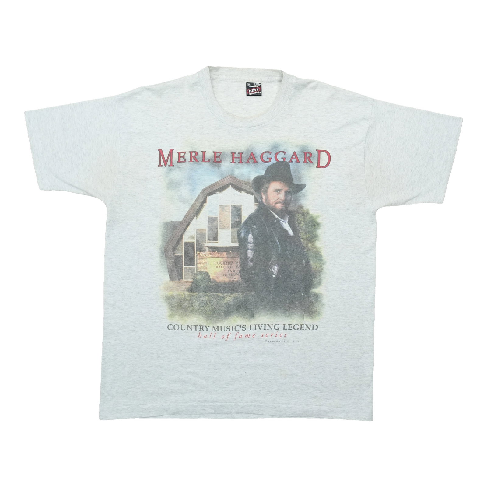 Vintage 1995 Merle Haggard Gray T Shirt XL: Vintage 1995 Merle Haggard Gray T Shirt XL Authentic vintage 1995 Merle Haggard Country Music's Living Legend shirt. This original vintage tee is not a modern reproduction. It is in good condition wit