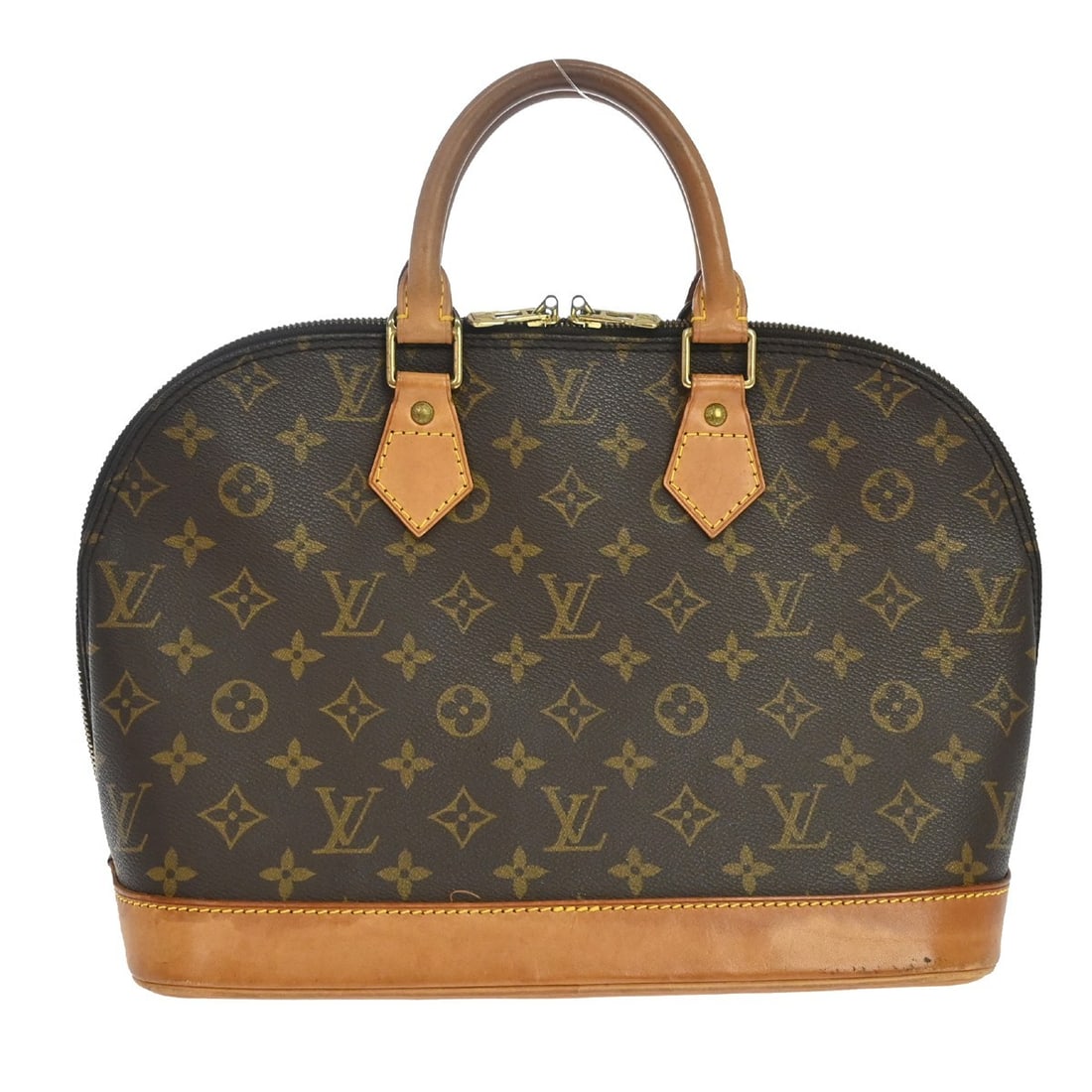 Louis Vuitton Alma handbag in brown monogram canvas: Louis Vuitton Alma handbag in brown monogram canvas Louis Vuitton Alma Monogram handbag in brown canvas with a structured silhouette and classic monogram design. Made in France, this piece is offered 