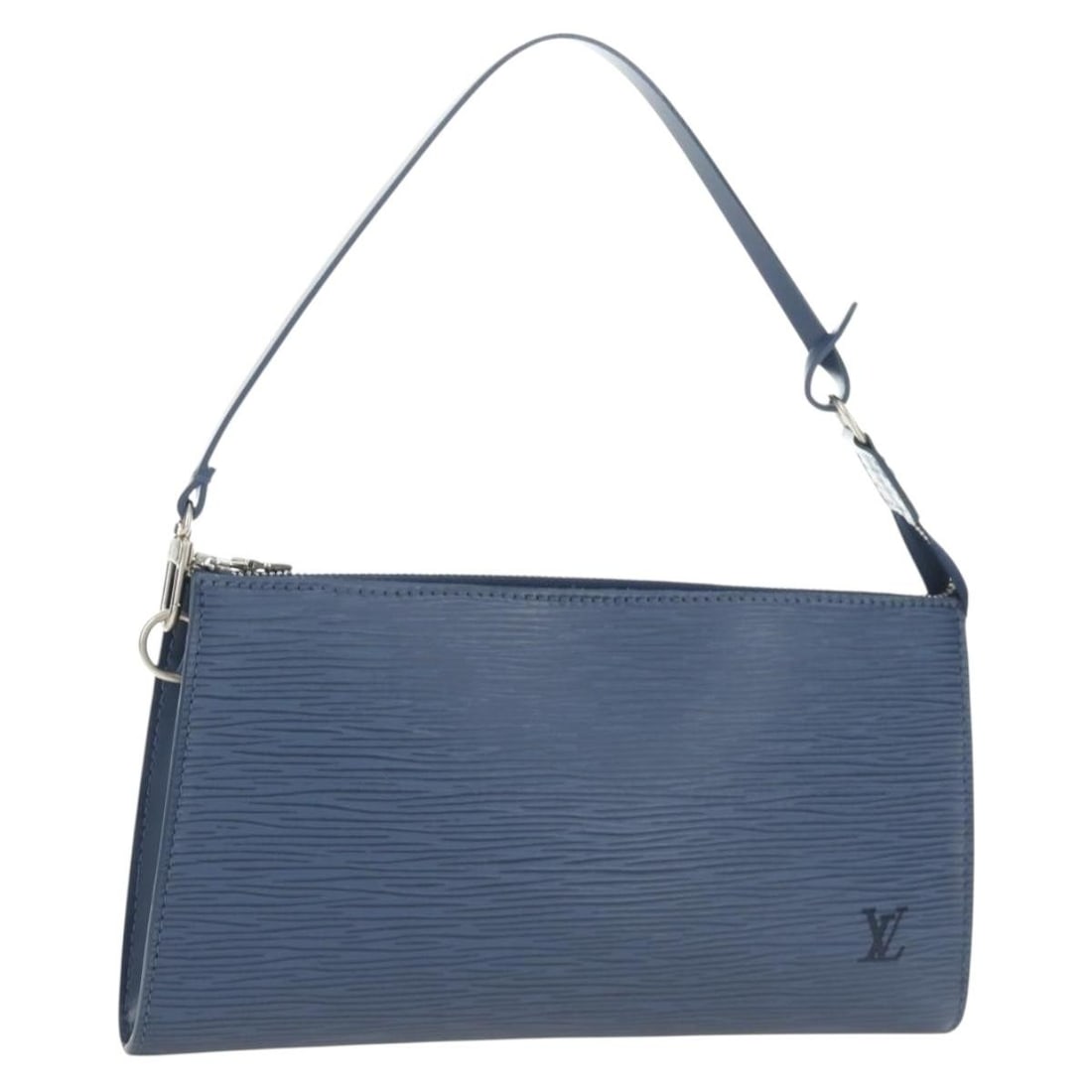 Louis Vuitton M52945 Epi Leather Blue Pochette Accessoires Pouch: Louis Vuitton M52945 Epi Leather Blue Pochette Accessoires Pouch Louis Vuitton Epi Pochette Accessoires pouch in blue Epi leather. This women's pouch is made in France and includes the dust bag and it