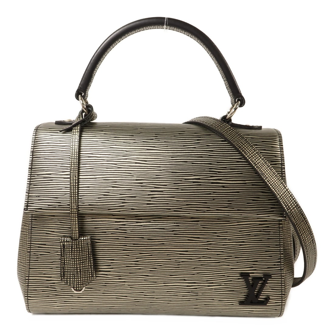Louis Vuitton Cluny BB M54831 2 Way Bag Black Epi Calfskin: Louis Vuitton Cluny BB M54831 2 Way Bag Black Epi Calfskin Louis Vuitton Cluny BB 2 Way Shoulder Bag, model M54831, in black and gold. Made from calfskin (cowhide) with a black exterior and black fram