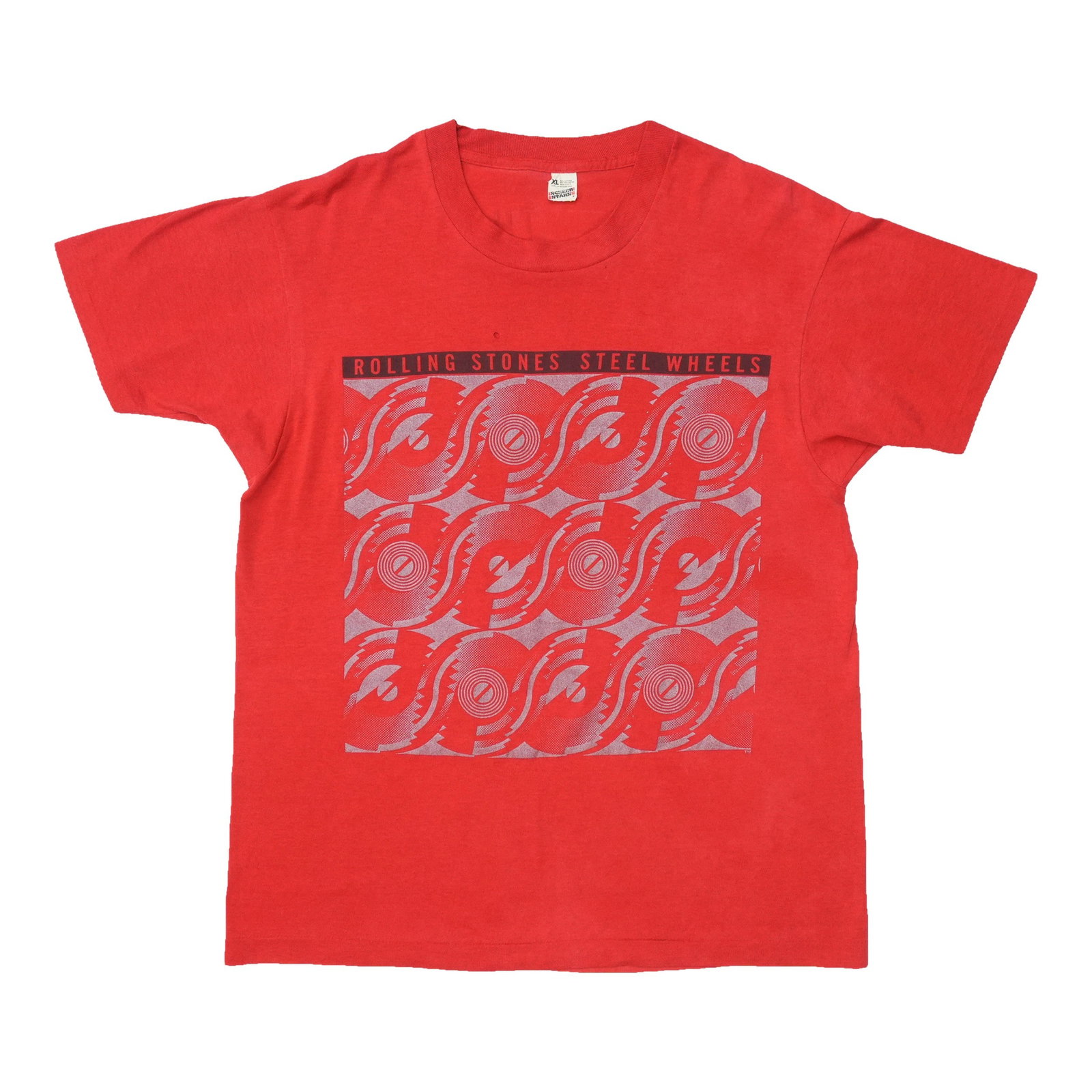 Vintage 1989 Rolling Stones Steel Wheels Crew T Shirt Red XL: Vintage 1989 Rolling Stones Steel Wheels Crew T Shirt Red XL Authentic vintage 1989 The Rolling Stones Steel Wheels Working Crew shirt. This rare tee is described as a true vintage piece, not a modern