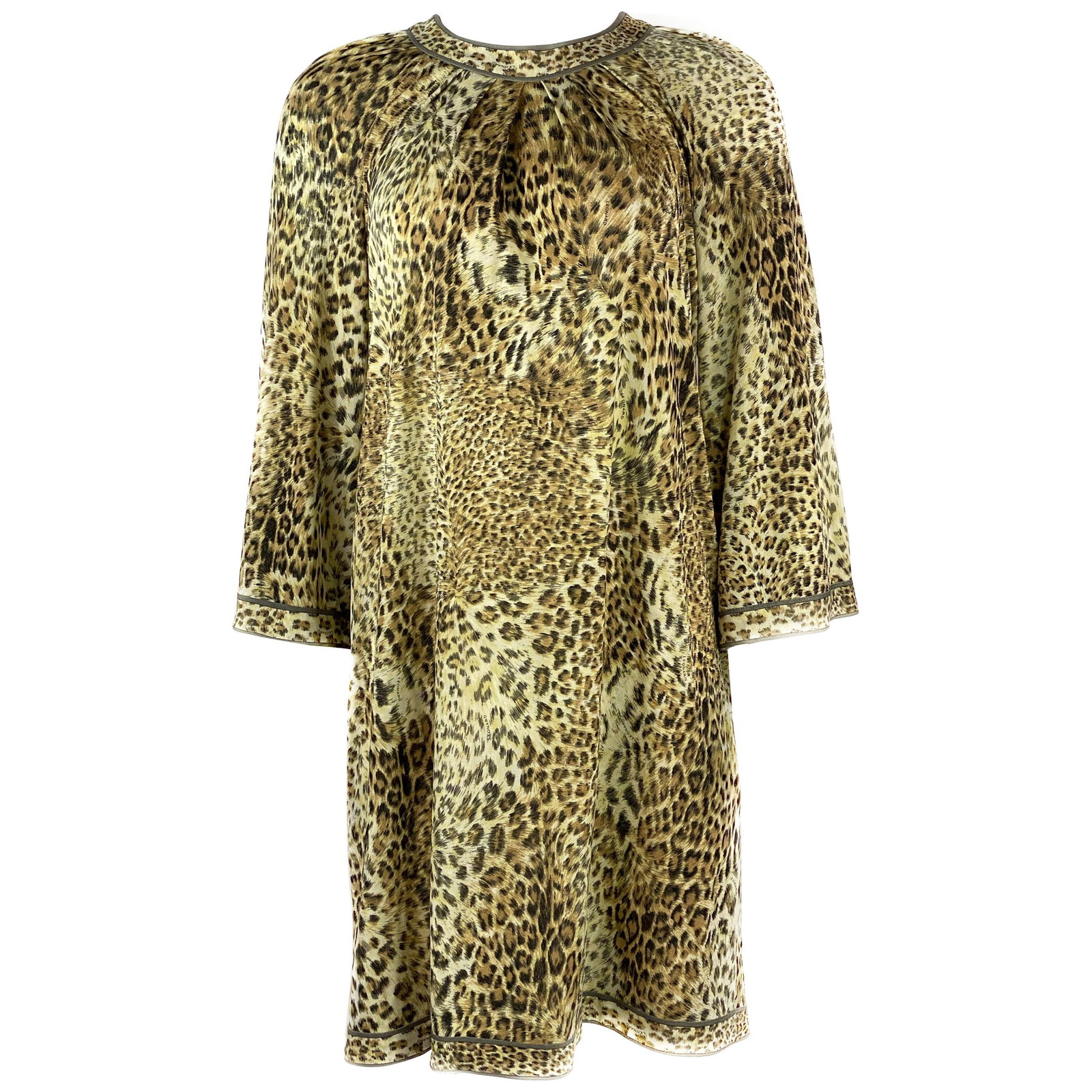 Leonard Paris leopard print silk mini dress 3 4 sleeve EU 42 (1 of 11)