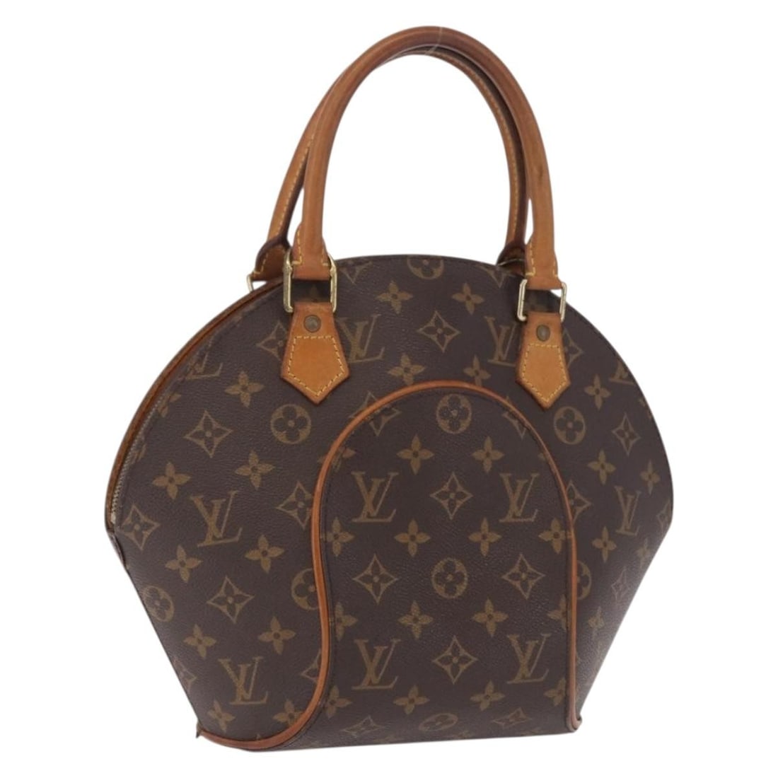 Louis Vuitton Ellipse Brown Canvas Handbag: Louis Vuitton Ellipse Brown Canvas Handbag Louis Vuitton Ellipse Monogram handbag in brown canvas with a structured silhouette and leather trim. Made in France, this piece is in good condition with si