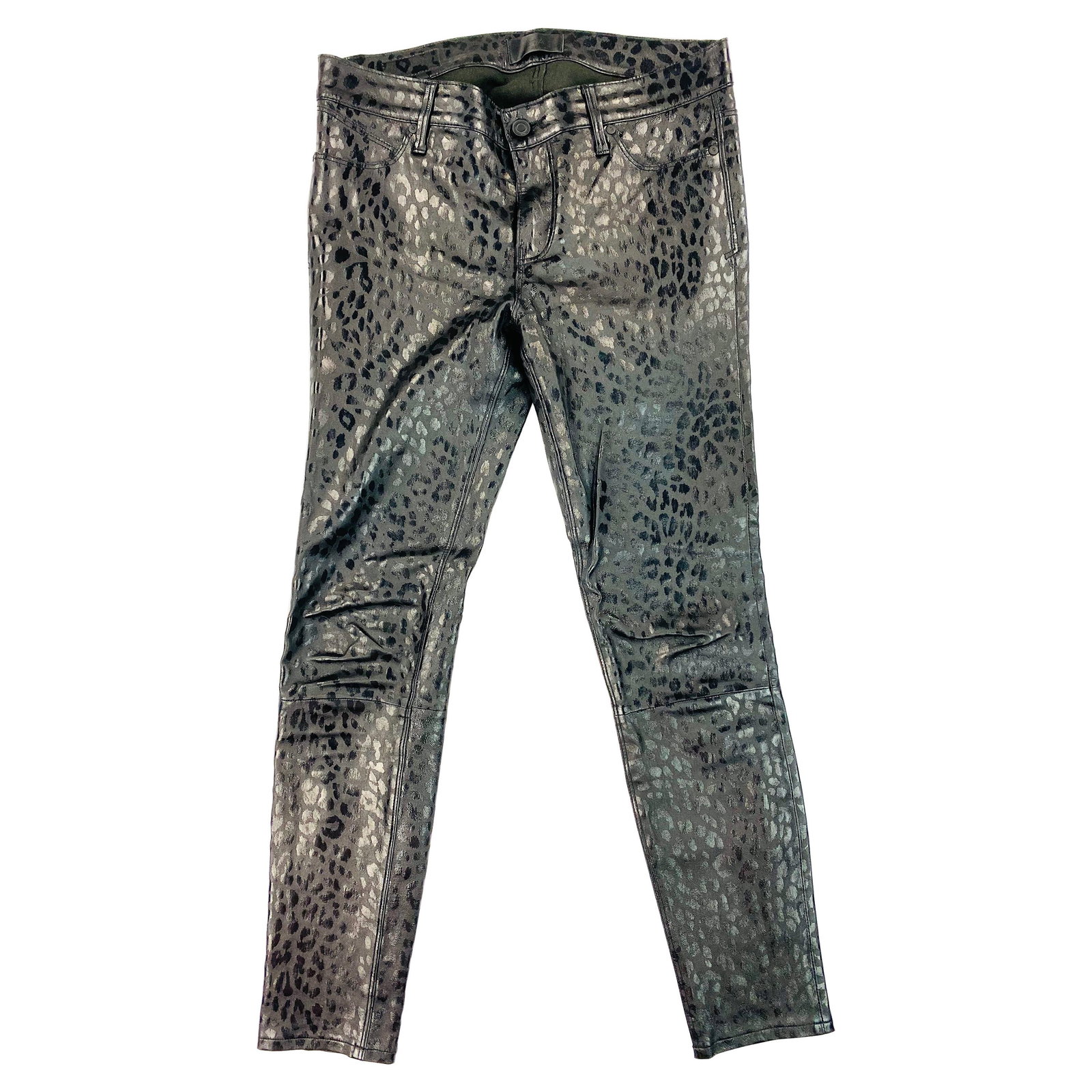 RTA Size 28 Skinny Lambskin Pants Animal Pattern Black (1 of 11)
