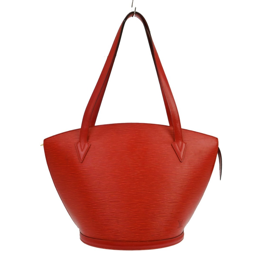 Louis Vuitton Saint Jacques Red Epi Leather Tote M52267: Louis Vuitton Saint Jacques Red Epi Leather Tote M52267 Vintage Louis Vuitton Saint Jacques shopping tote in red Epi leather with double leather handles, a zip closure, microfiber lining, and one inte