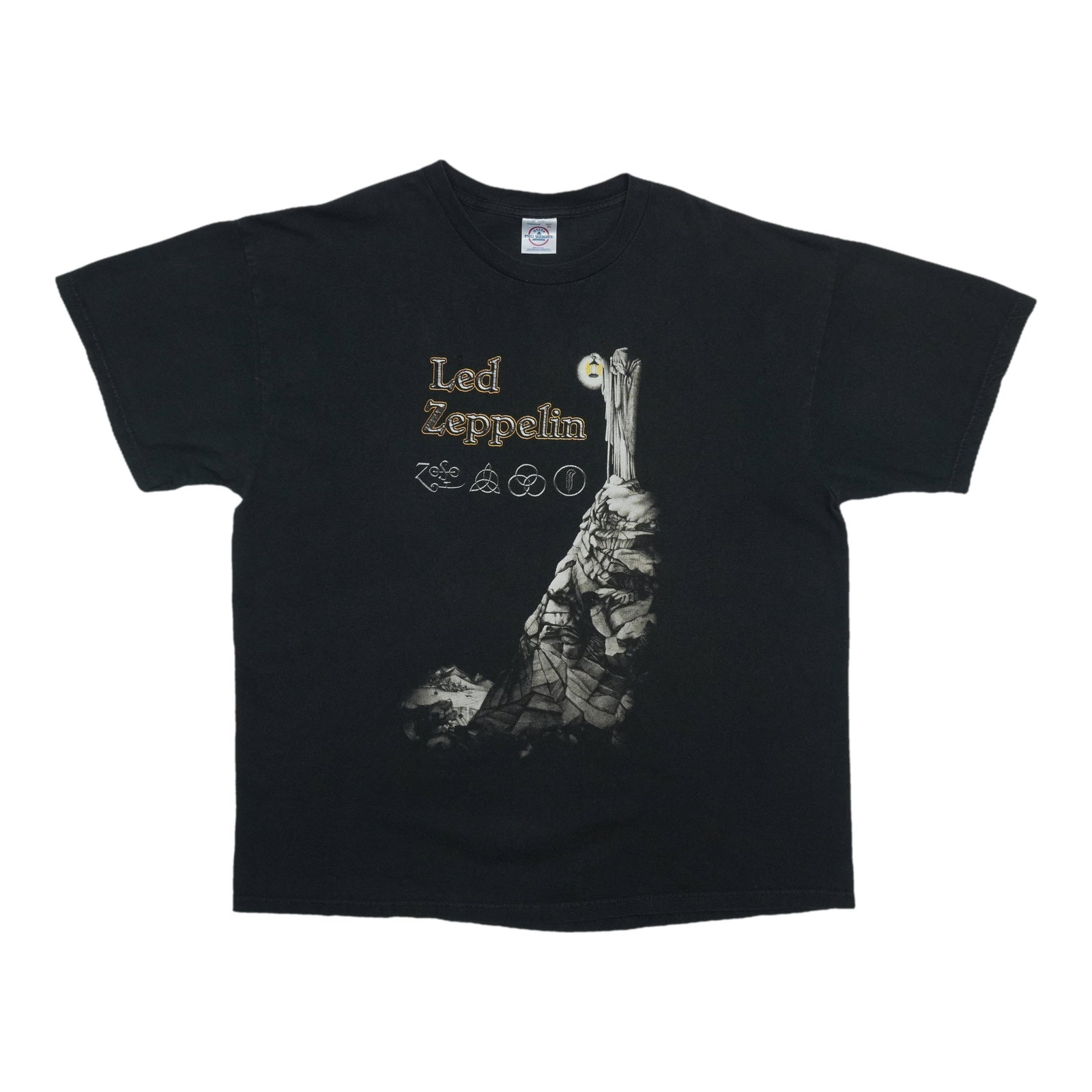 Black 1990s Led Zeppelin Hermit Vintage Cotton T Shirt XL (1 of 5)