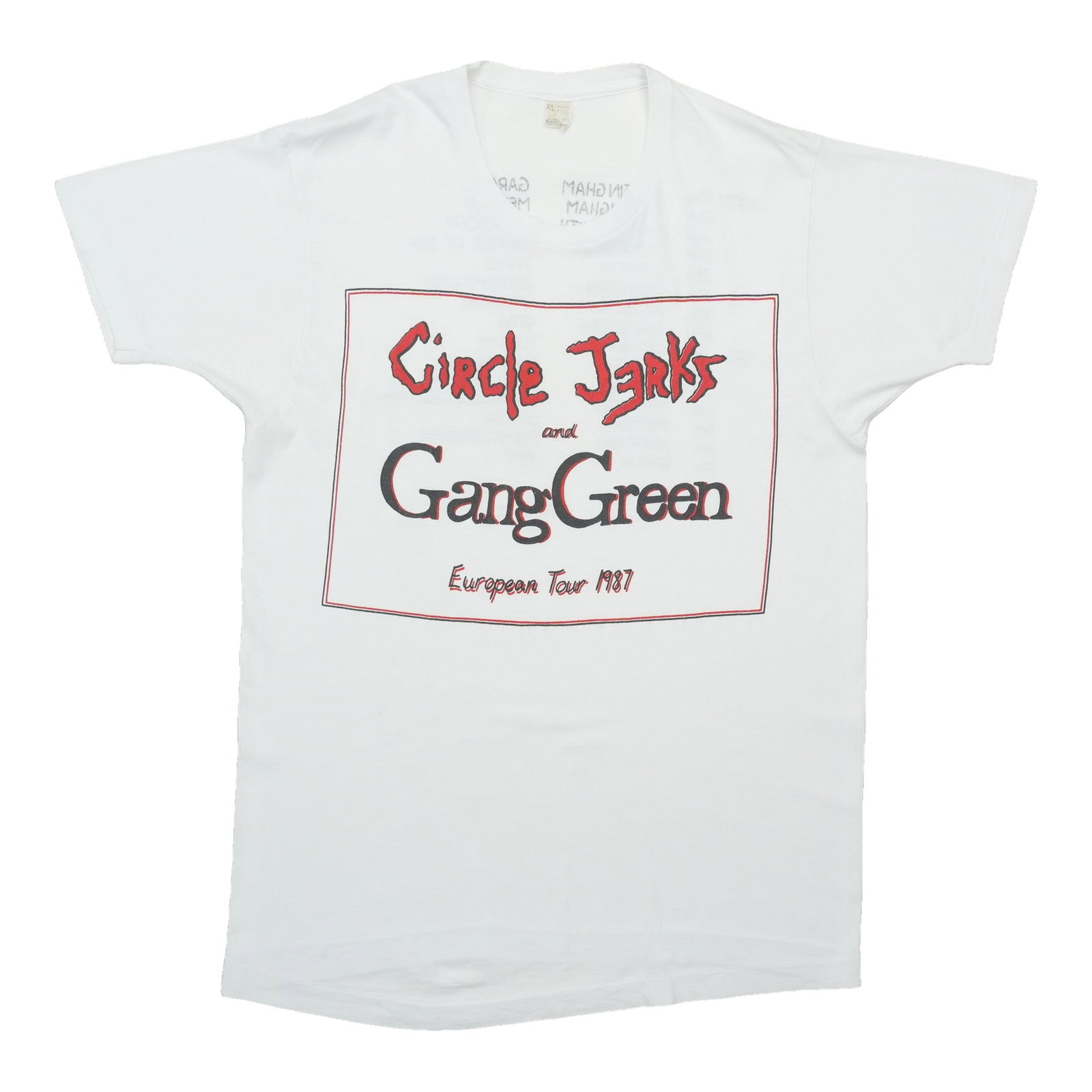 Vintage 1987 European Tour T Shirt Circle Jerks Gang Green XL (1 of 5)