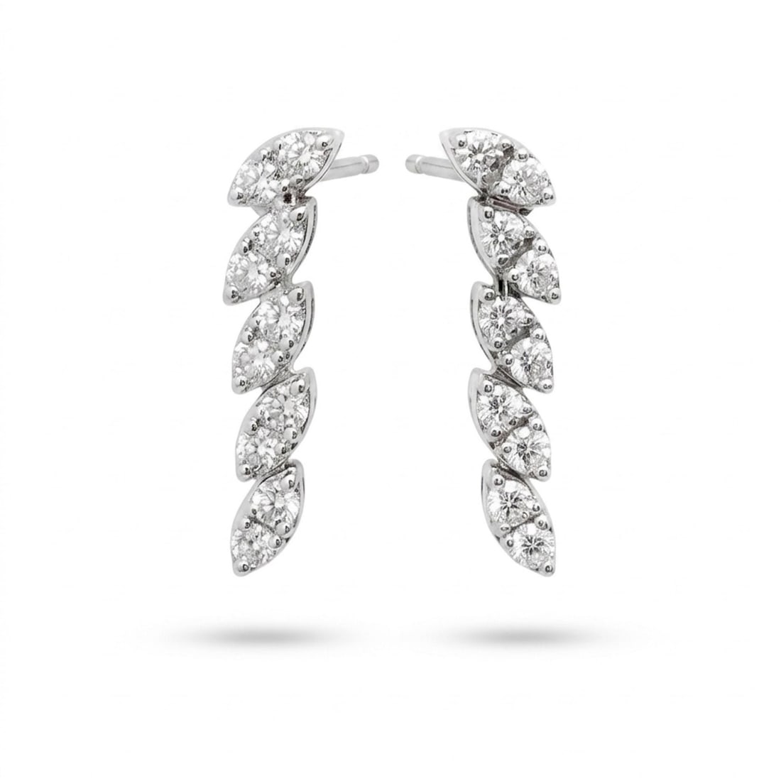 18K White Gold Diamond Drop Earrings Roberto Coin Marquesa 0.58 ctw (1 of 4)