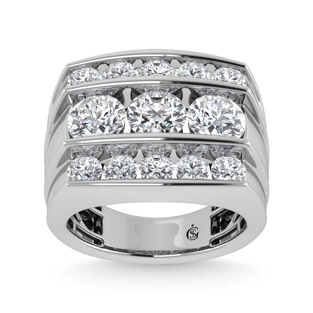 14K White Gold Lab Grown Diamond 5 Ct.Tw. Mens Fashion Ring (1 of 4)
