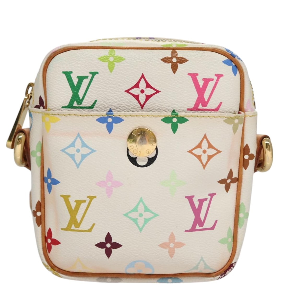 Louis Vuitton Multicolor Rift Shoulder Bag White Canvas France: Louis Vuitton Multicolor Rift Shoulder Bag White Canvas France The Louis Vuitton Rift Handbag in Monogram Multicolor features a white canvas exterior with the iconic Louis Vuitton pattern. Designed fo