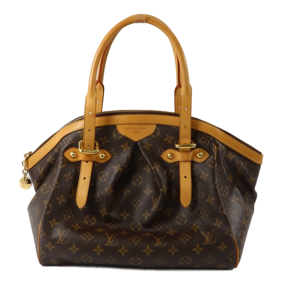 Louis Vuitton Tivoli GM Monogram Shoulder Bag M40144 Brown: Louis Vuitton Tivoli GM Monogram Shoulder Bag M40144 Brown Louis Vuitton Tivoli GM shoulder bag in brown Monogram PVC coated canvas. This women's bag features an open interior with three pockets and i